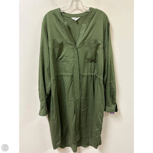 Dress Casual Midi By Time And Tru In Green, Size: 1x