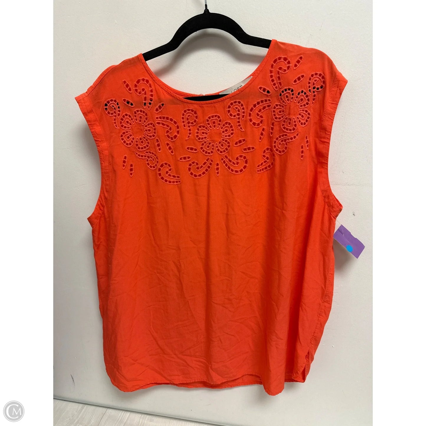 Top Short Sleeve By Loft In Orange, Size: Xl