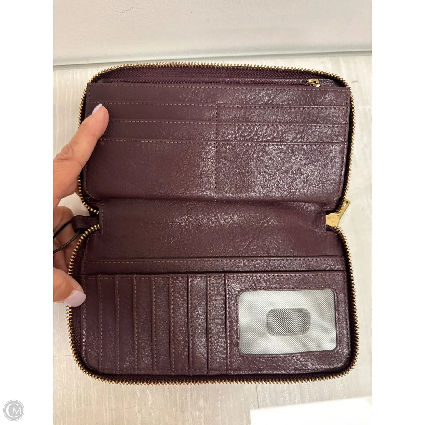 Wallet Leather By Fossil, Size: Large
