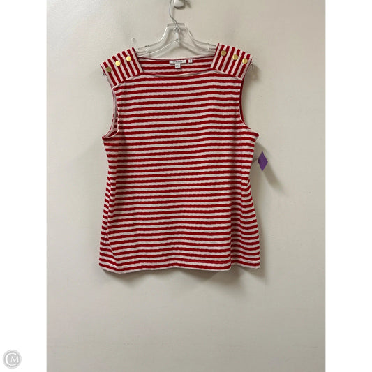 Top Sleeveless By Chicos In Red, Size: L