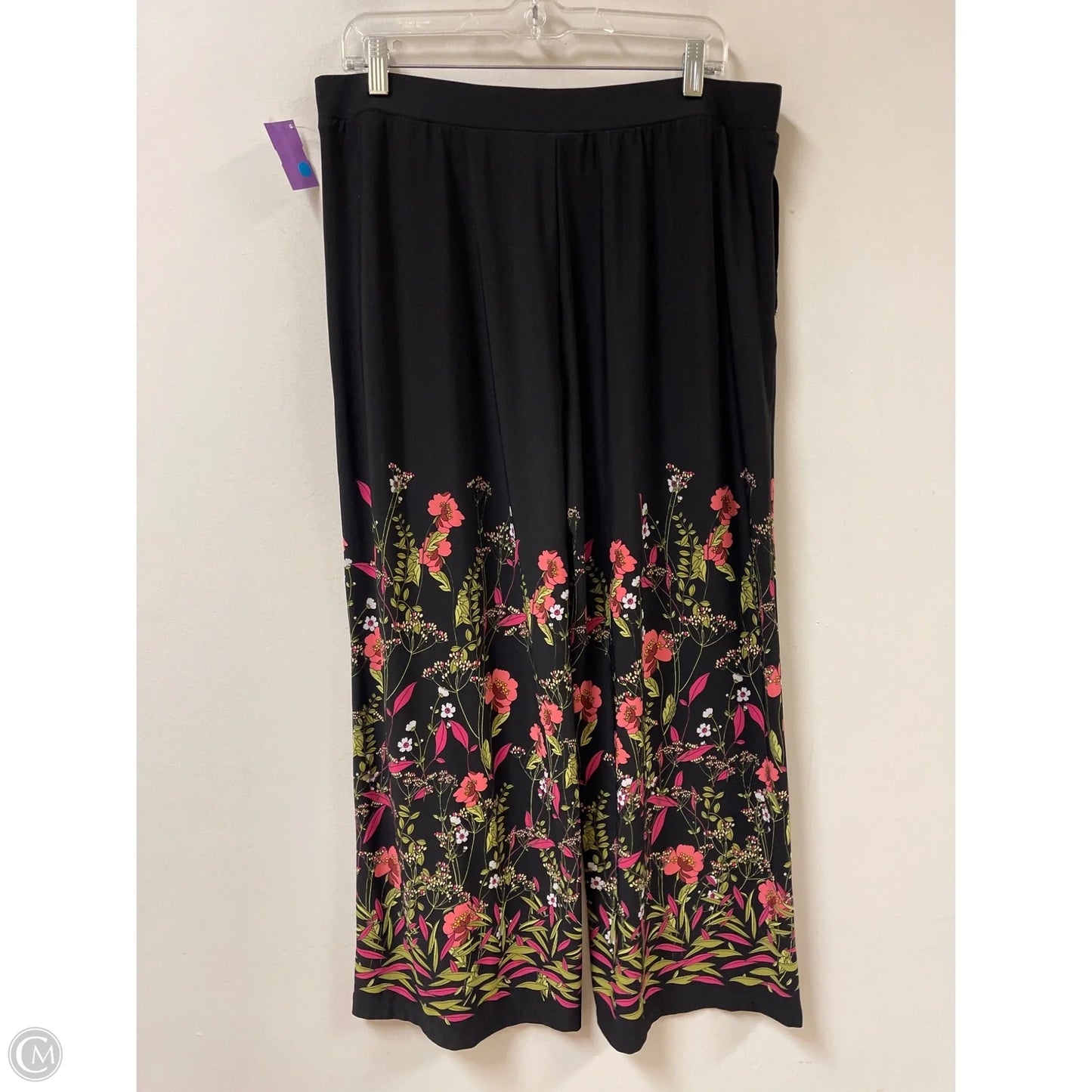 Pants Wide Leg By Susan Graver In Floral Print, Size: Lp