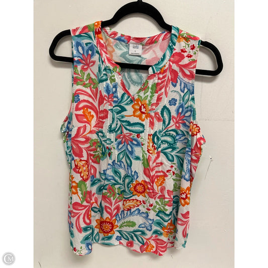 Top Sleeveless By Croft And Barrow In Multi-colored, Size: L