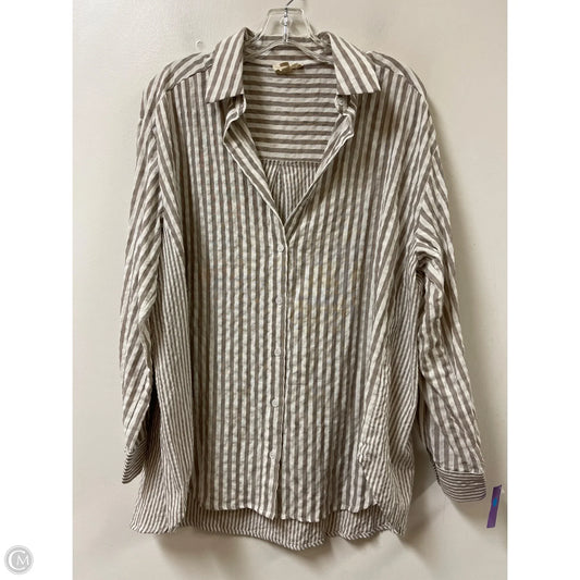 Tunic Long Sleeve By Easel In Tan, Size: S
