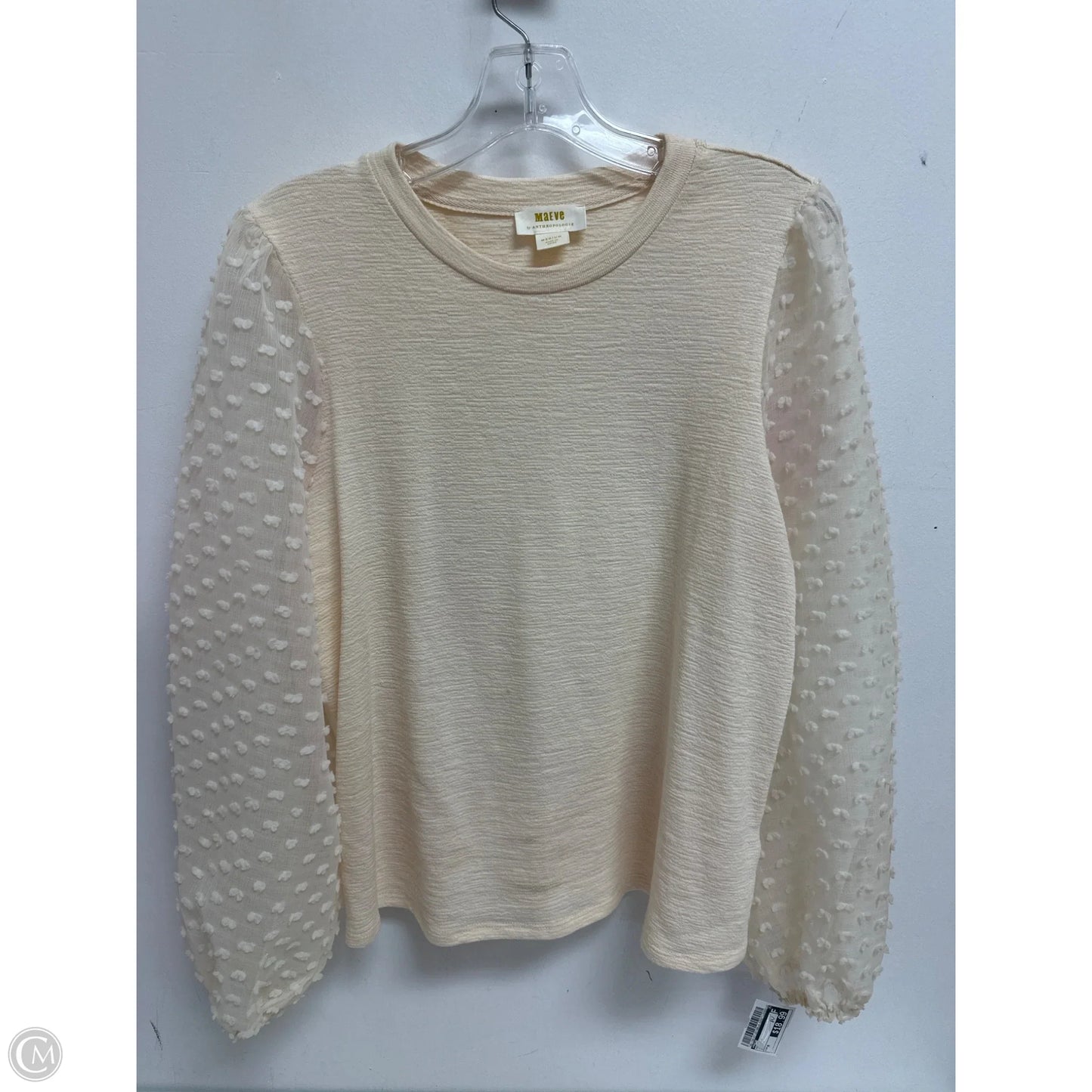 Top Long Sleeve By Maeve In Cream, Size: M