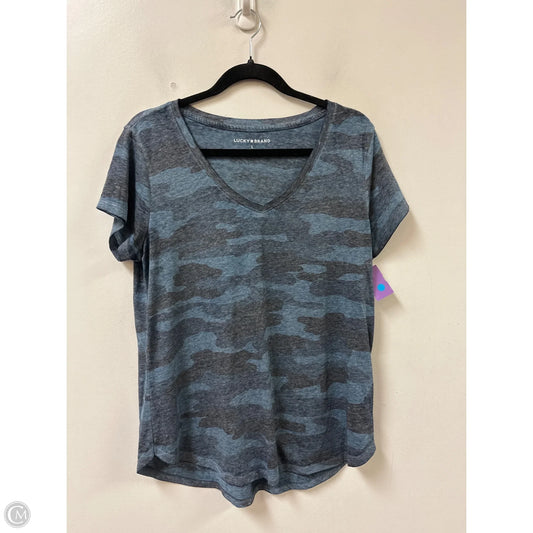Top Short Sleeve By Lucky Brand In Blue, Size: L