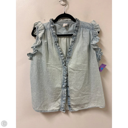 Top Sleeveless By Elan In Blue, Size: M
