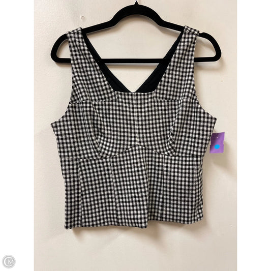 Top Sleeveless By Cabi In Black & White, Size: M