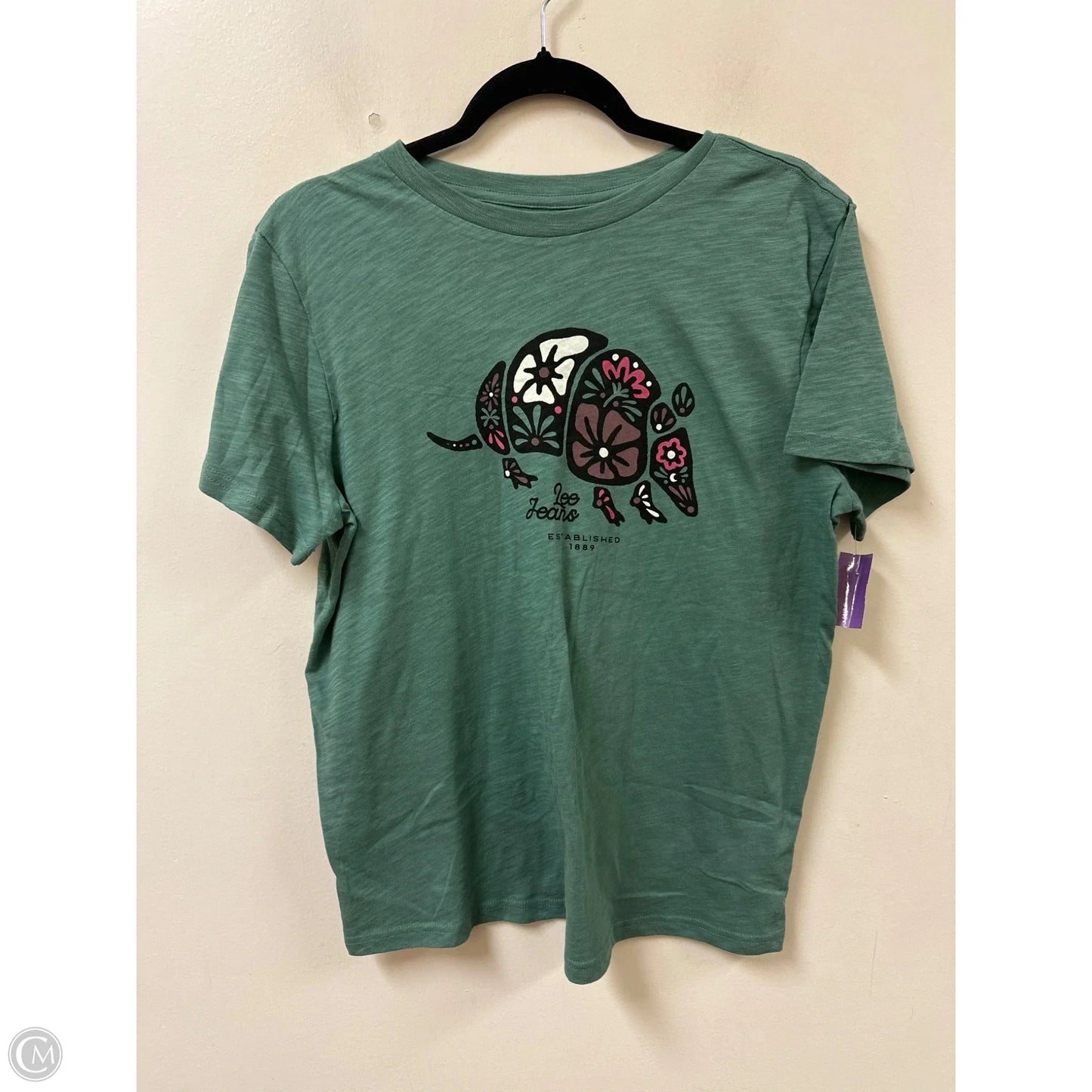 Top Short Sleeve By Lee In Green, Size: L