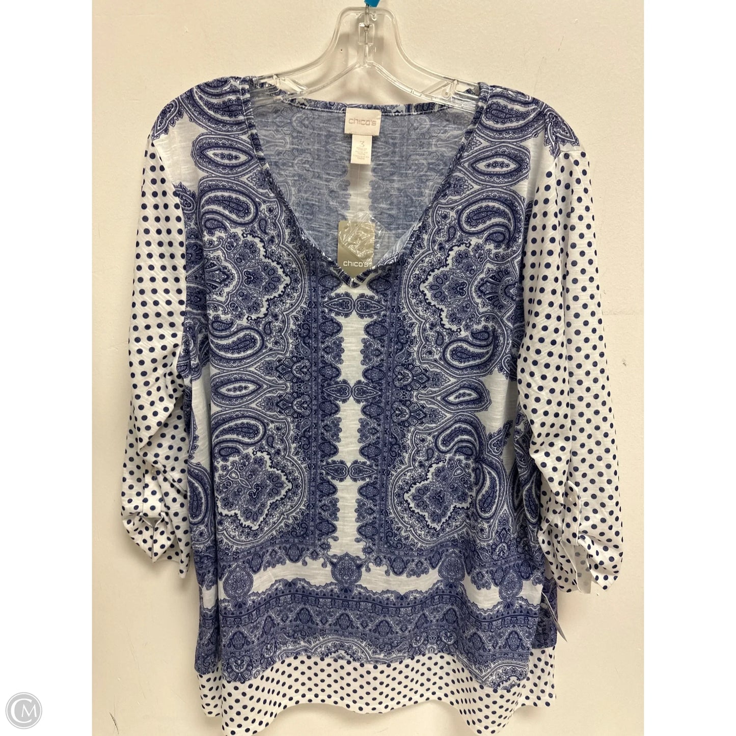 Top Long Sleeve By Chicos In Blue, Size: Xl