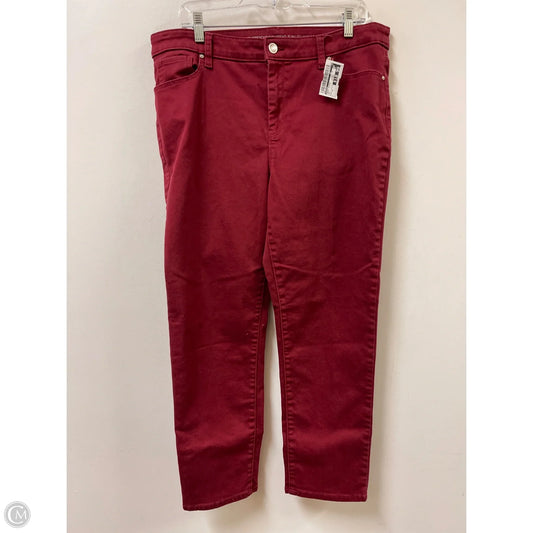 Jeans Skinny By Chicos In Red, Size: 14