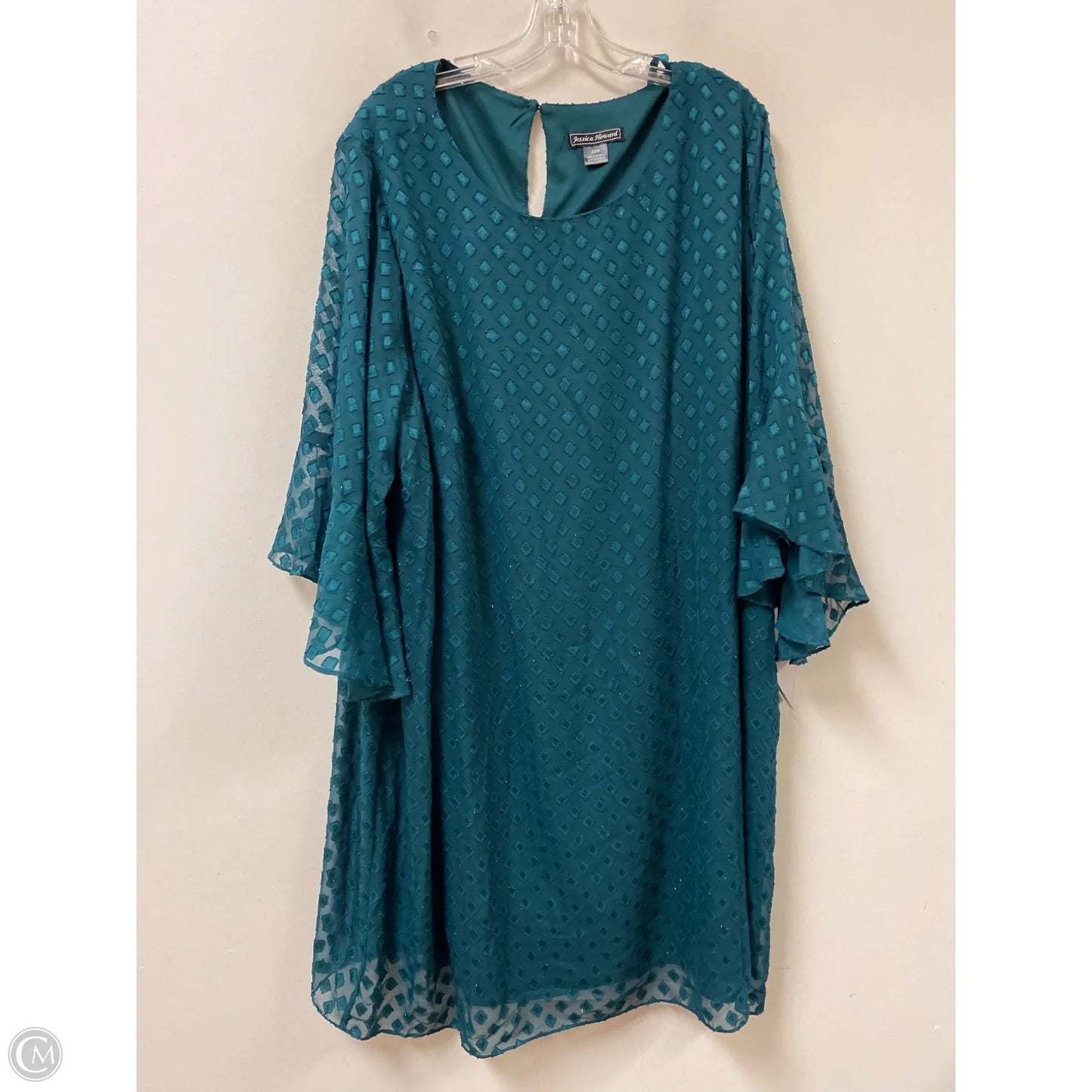 Dress Casual Midi By Jessica Howard In Teal, Size: 3x