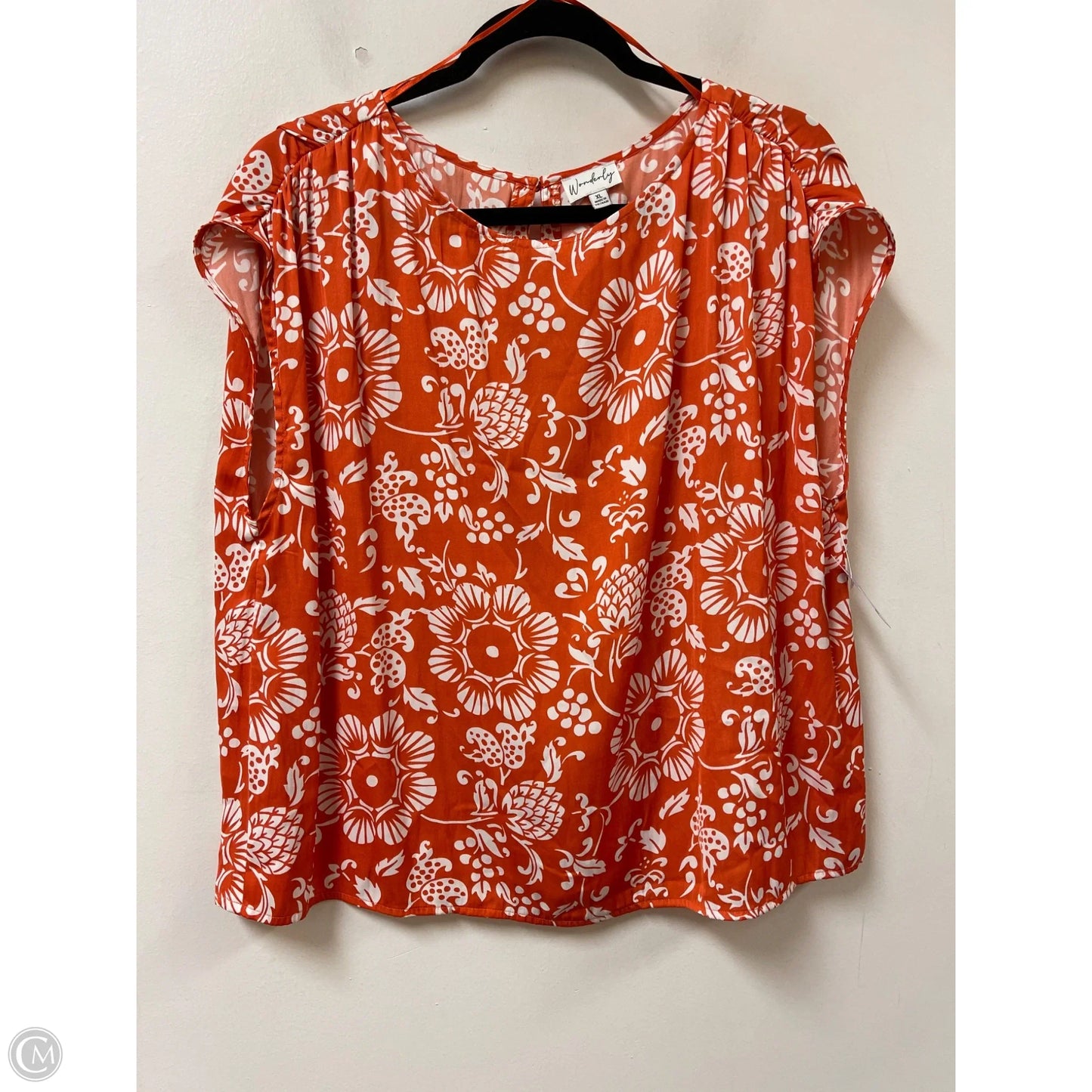 Top Short Sleeve By Wonderly In Orange, Size: Xl