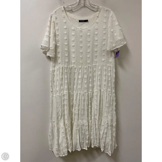 Dress Casual Midi By Clothes Mentor In White, Size: L