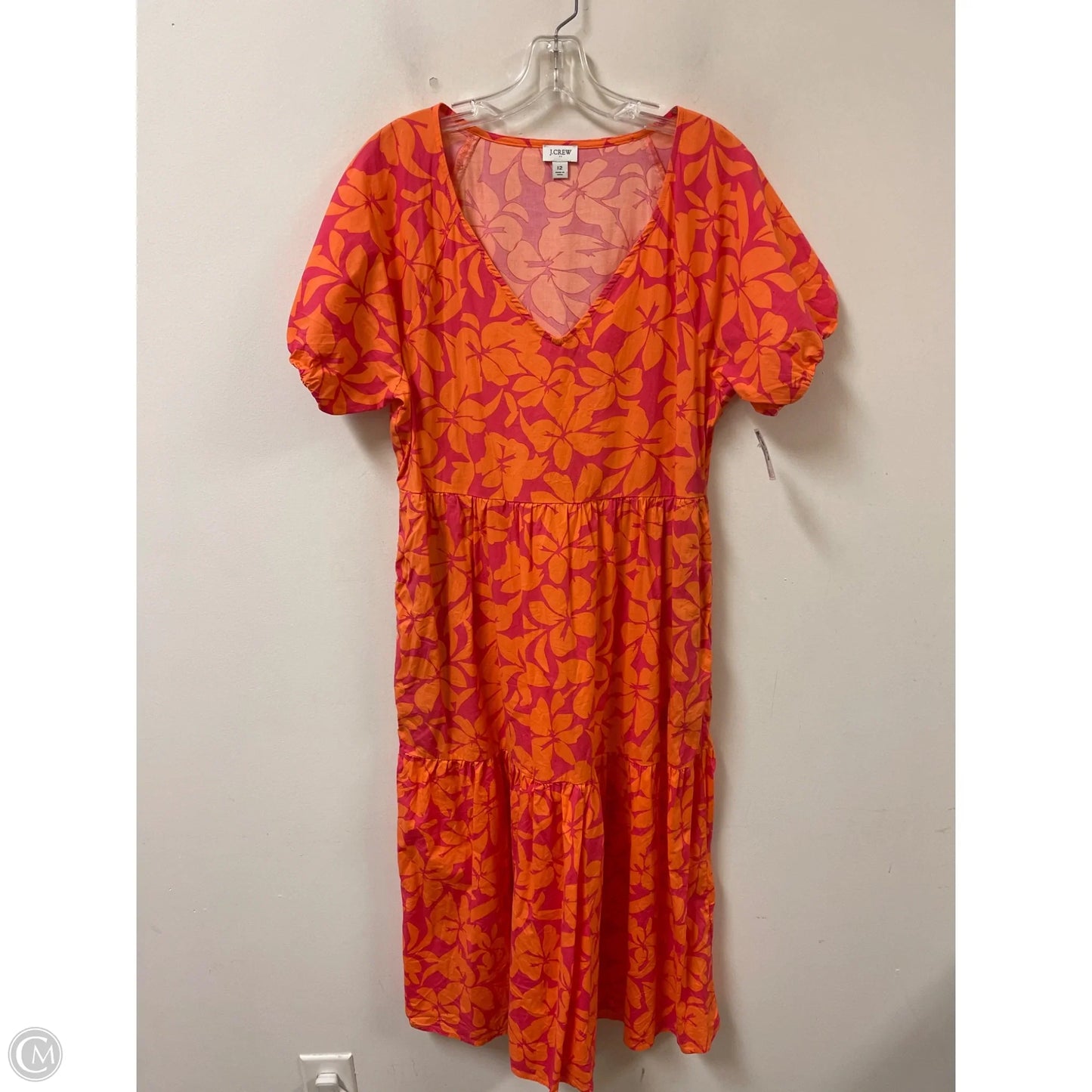 Dress Casual Maxi By J. Crew In Orange & Pink, Size: L
