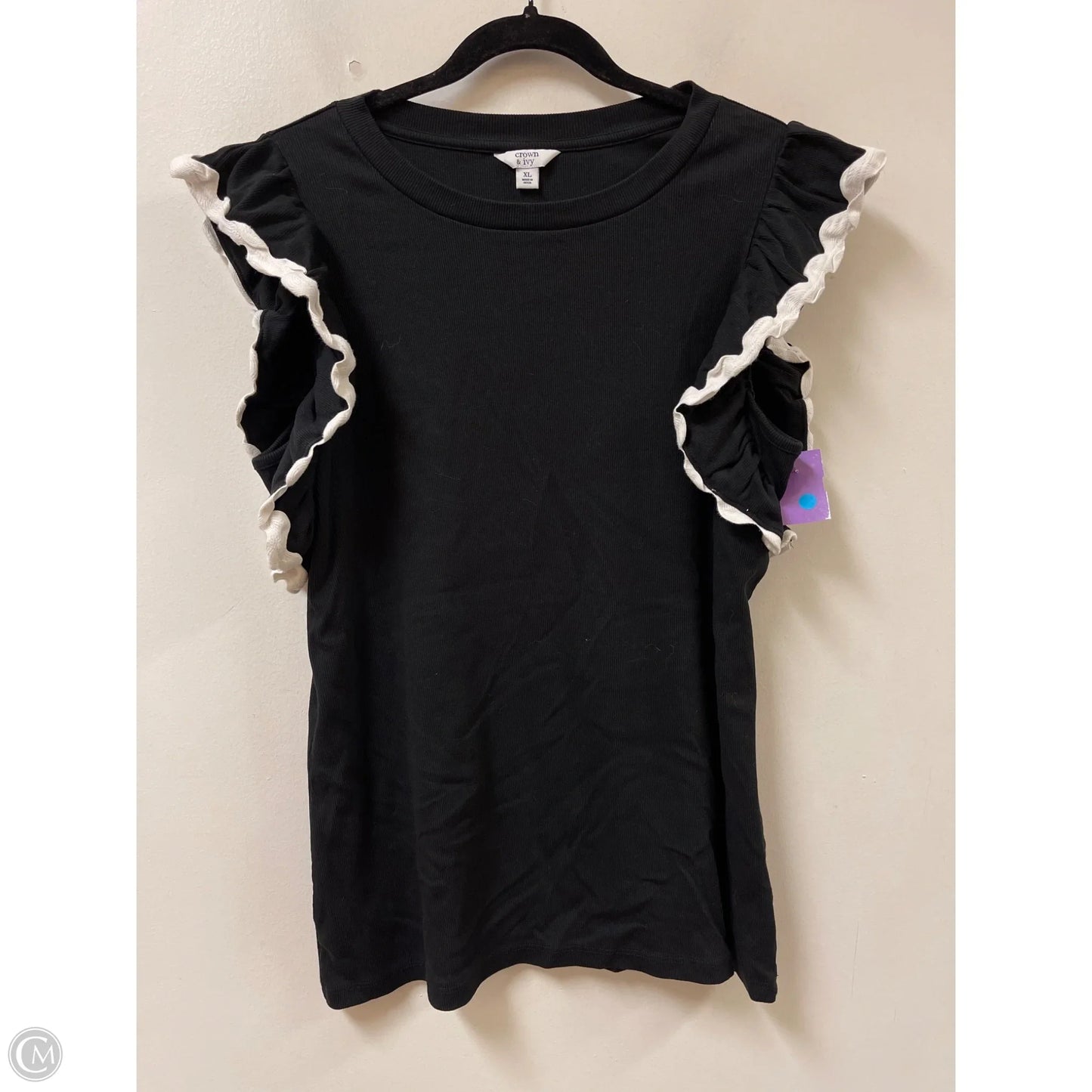 Top Short Sleeve By Crown And Ivy In Black, Size: Xl