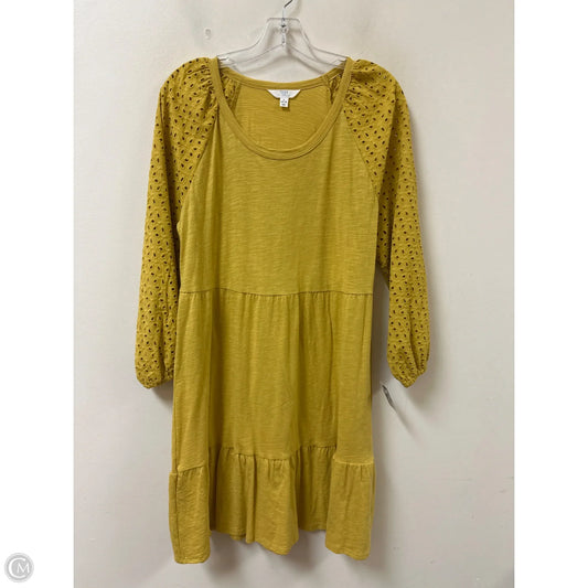 Dress Casual Midi By Time And Tru In Yellow, Size: L