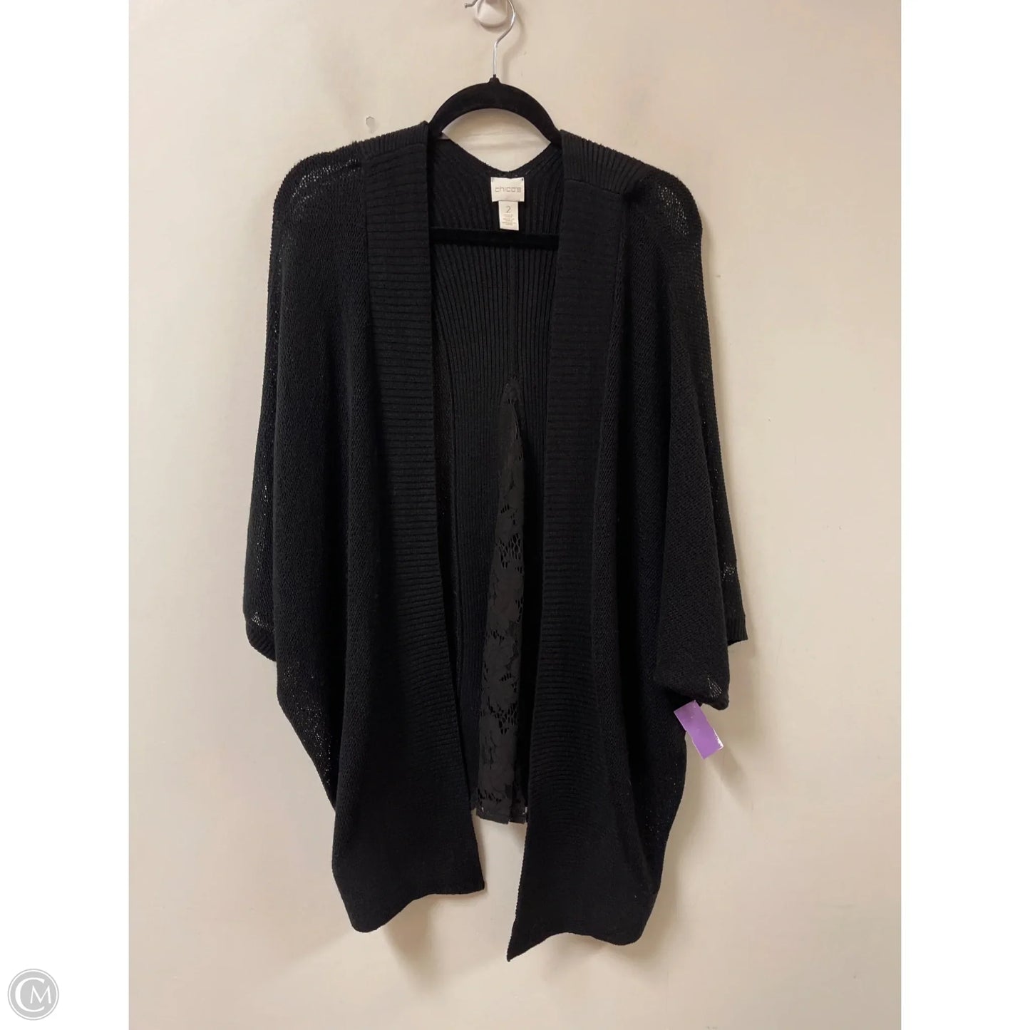 Sweater Cardigan By Chicos In Black, Size: L