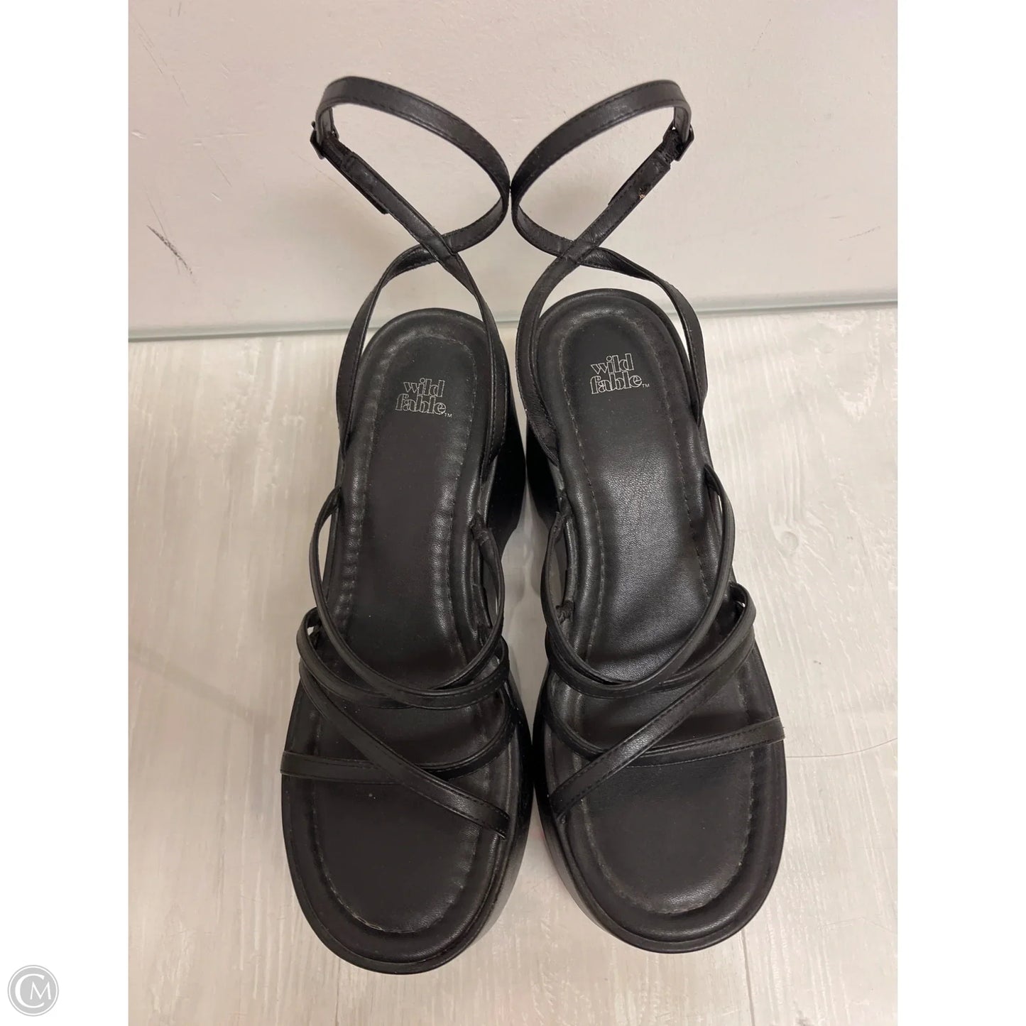 Sandals Heels Platform By Wild Fable In Black, Size: 8.5
