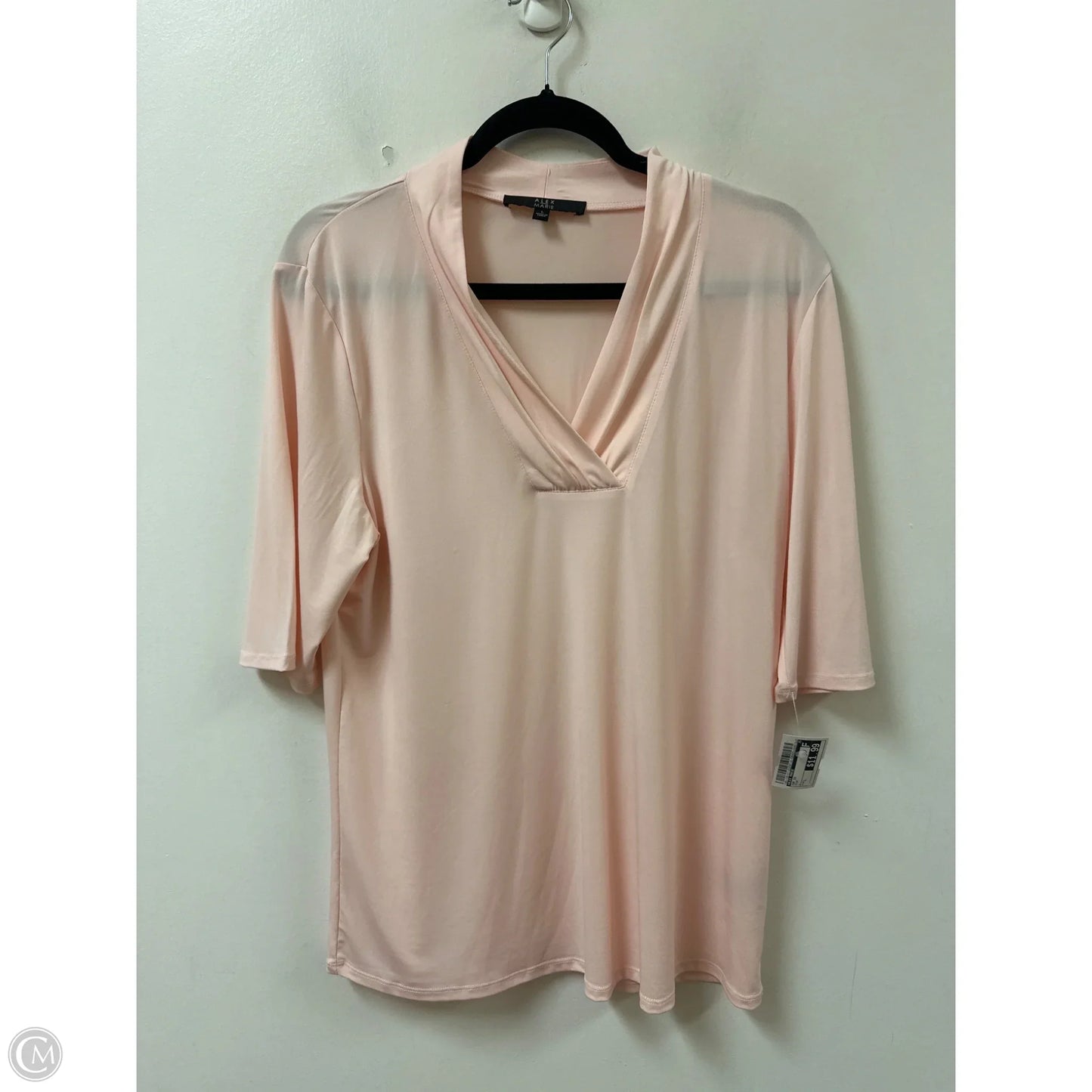 Top Short Sleeve By Alex Marie In Pink, Size: L