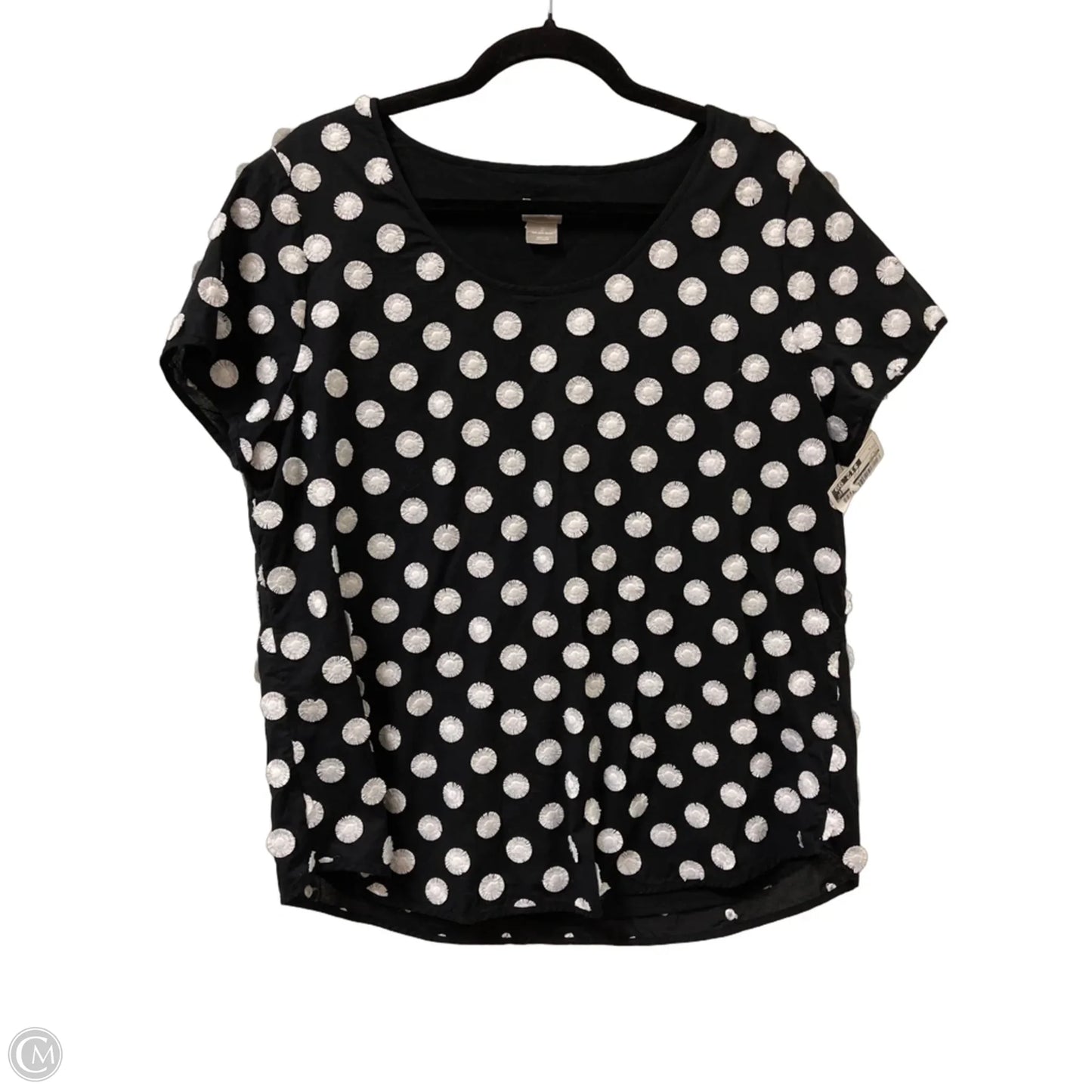 Top Short Sleeve By Chicos In Black, Size: L