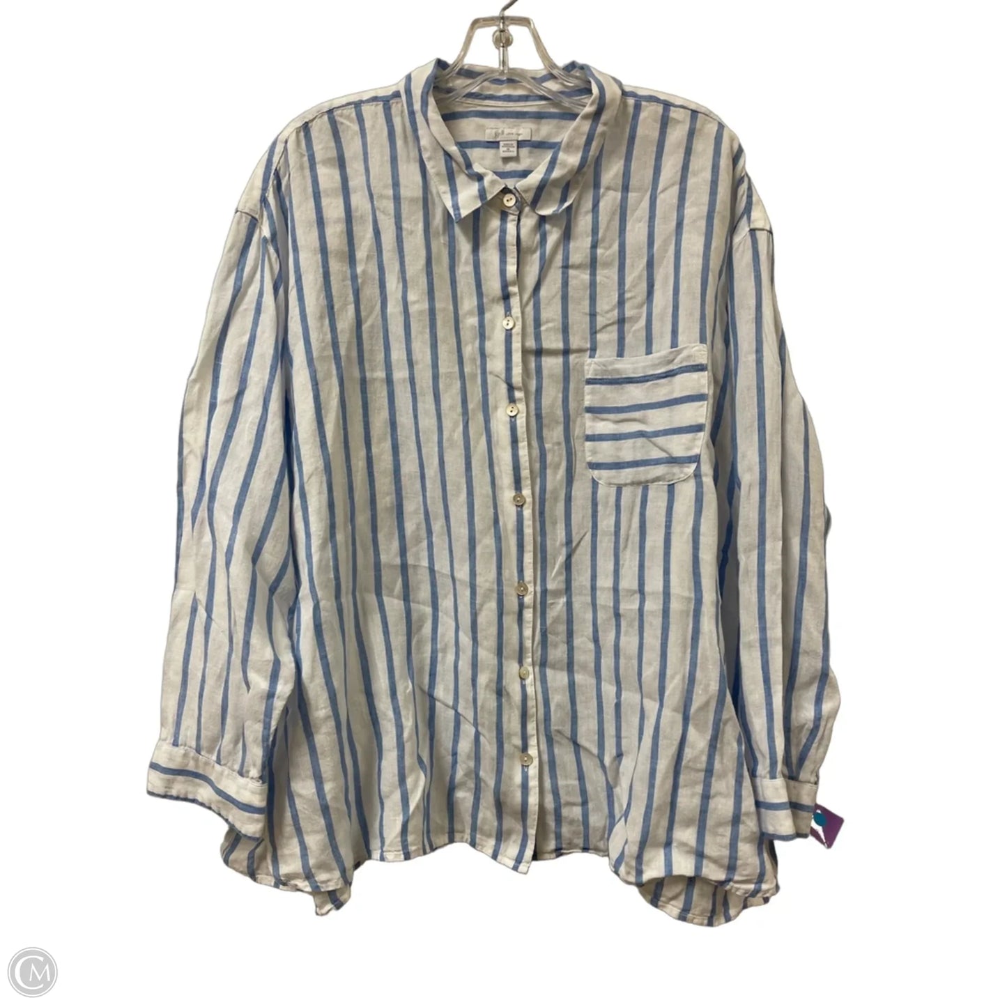 Blouse Long Sleeve By J. Jill In Blue, Size: 2x