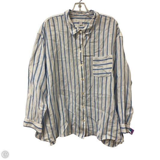 Blouse Long Sleeve By J. Jill In Blue, Size: 2x