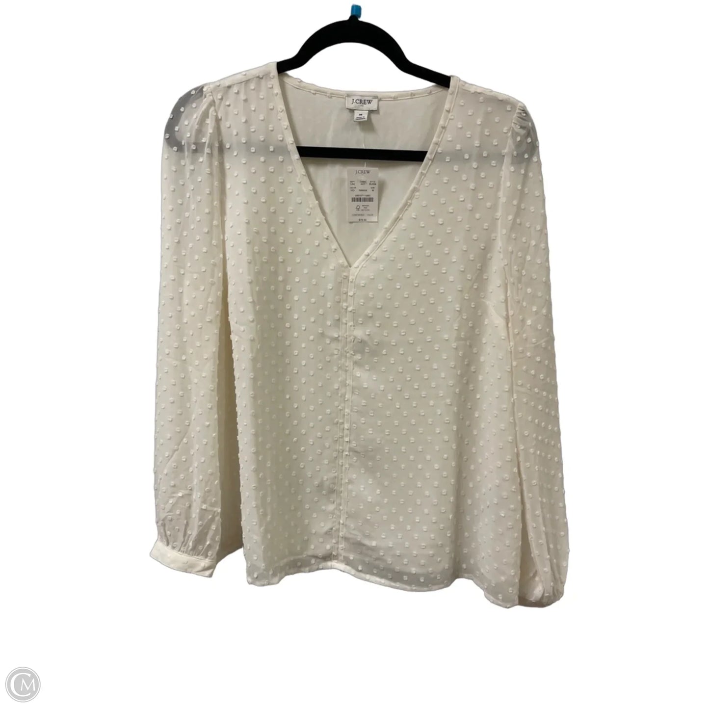 Top Long Sleeve By J. Crew In Cream, Size: M