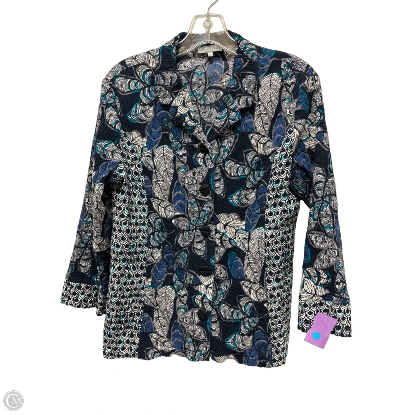Blouse Long Sleeve By Habitat In Navy, Size: S