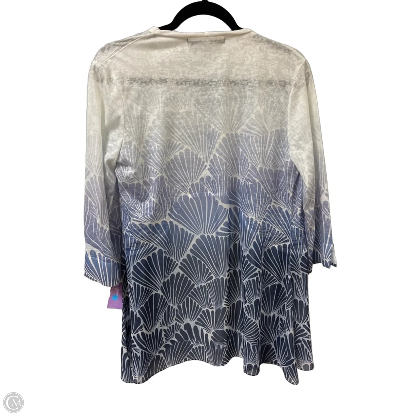 Sweater Cardigan By Clothes Mentor In Blue & White, Size: Sp