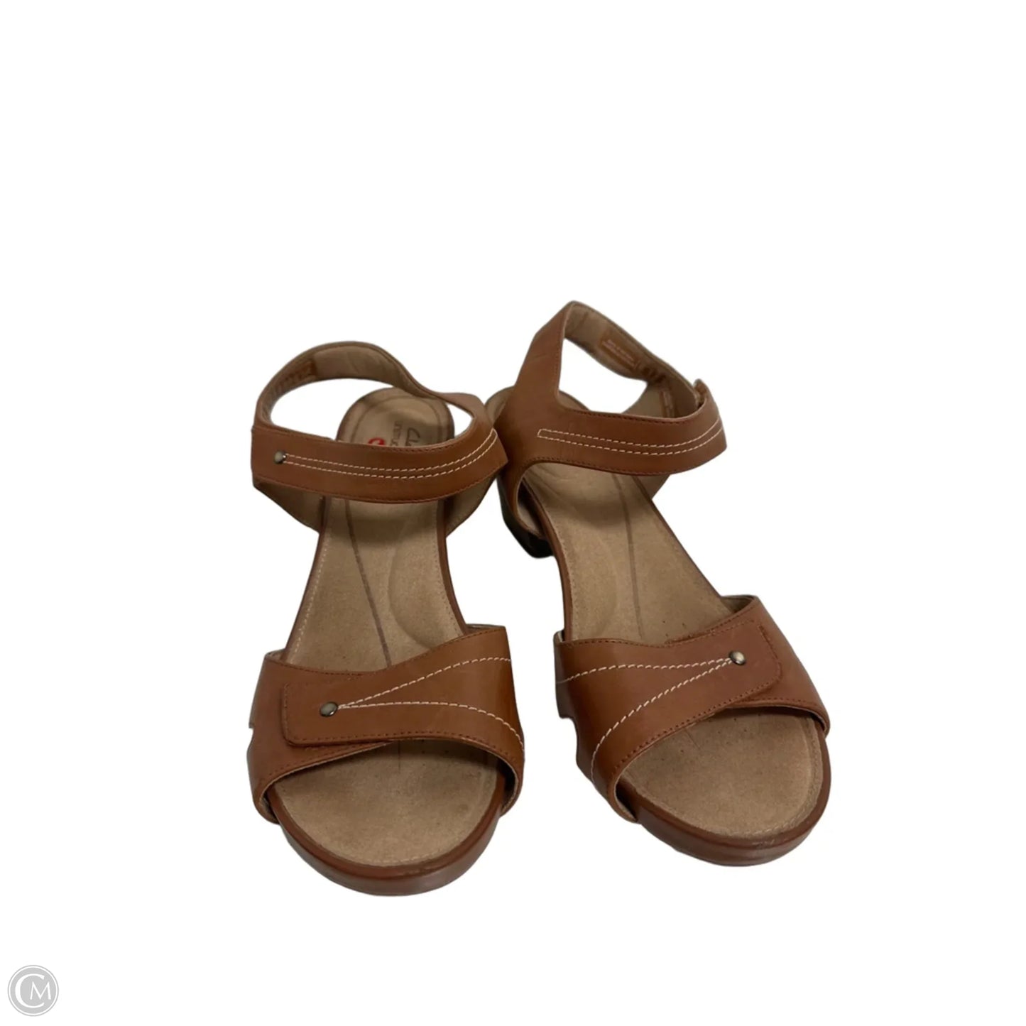 Sandals Heels Block By Clarks In Brown, Size: 9