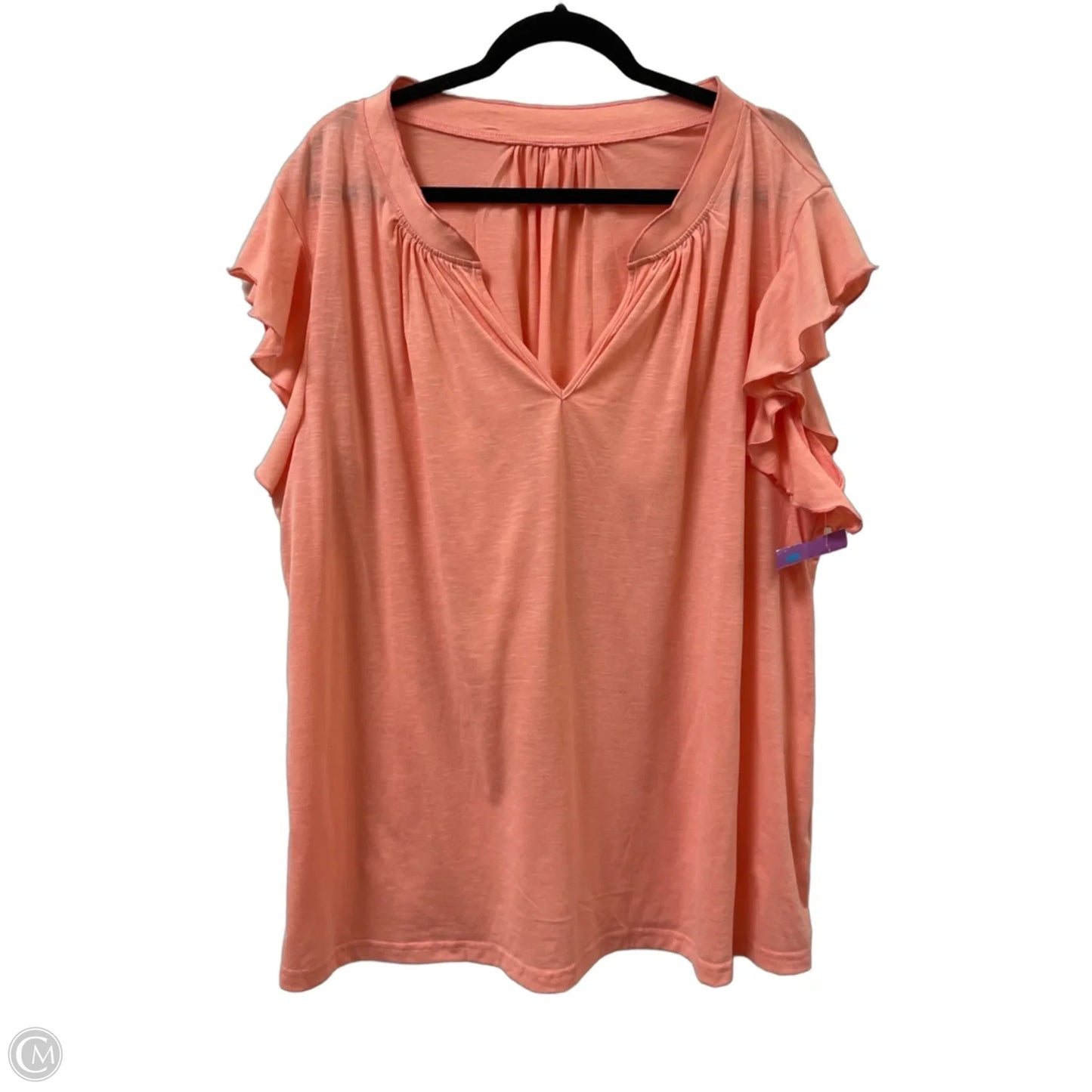 Top Short Sleeve By Clothes Mentor In Coral, Size: 1x
