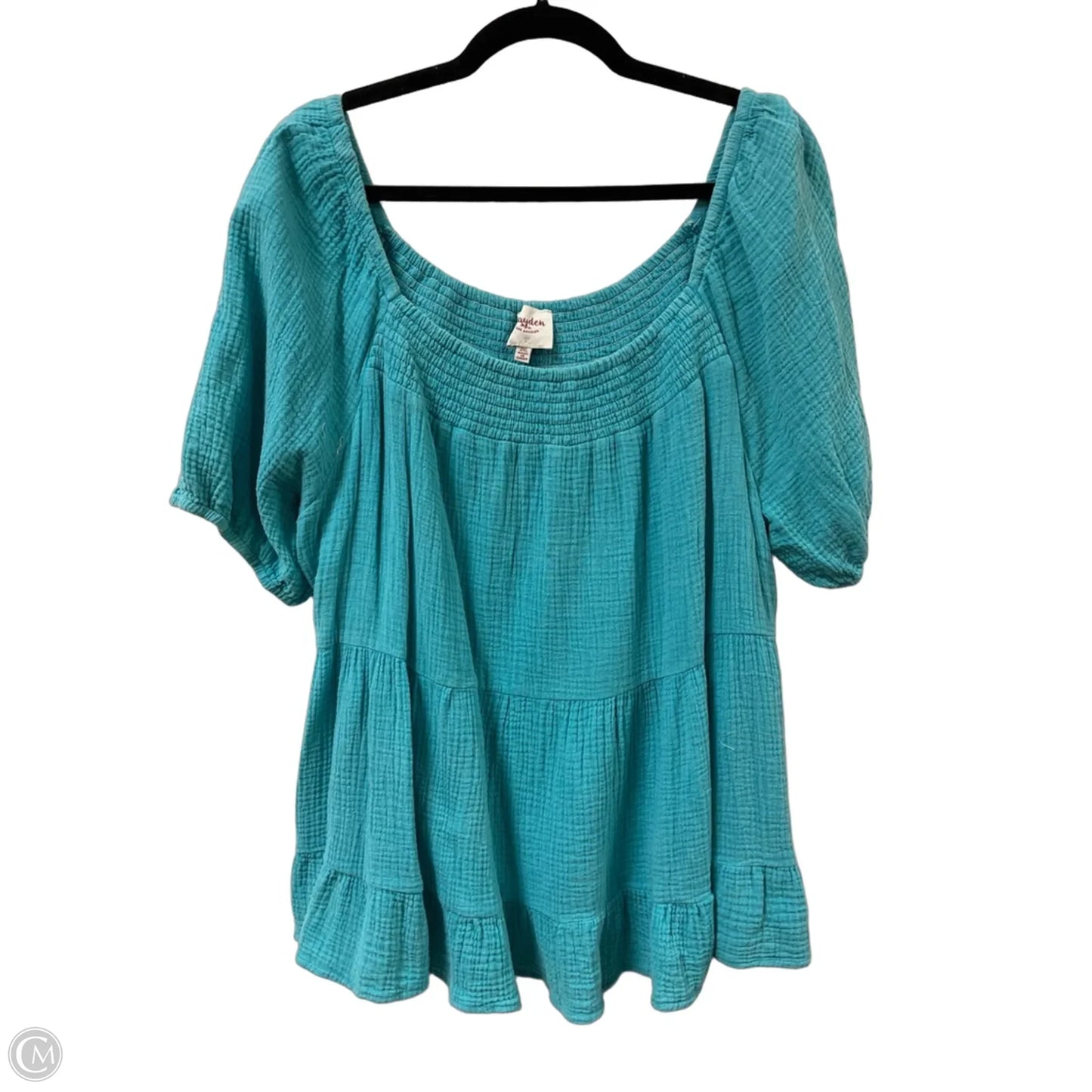 Top Short Sleeve By Hayden La In Blue, Size: 2x