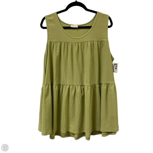 Top Sleeveless By Clothes Mentor In Green, Size: 2x