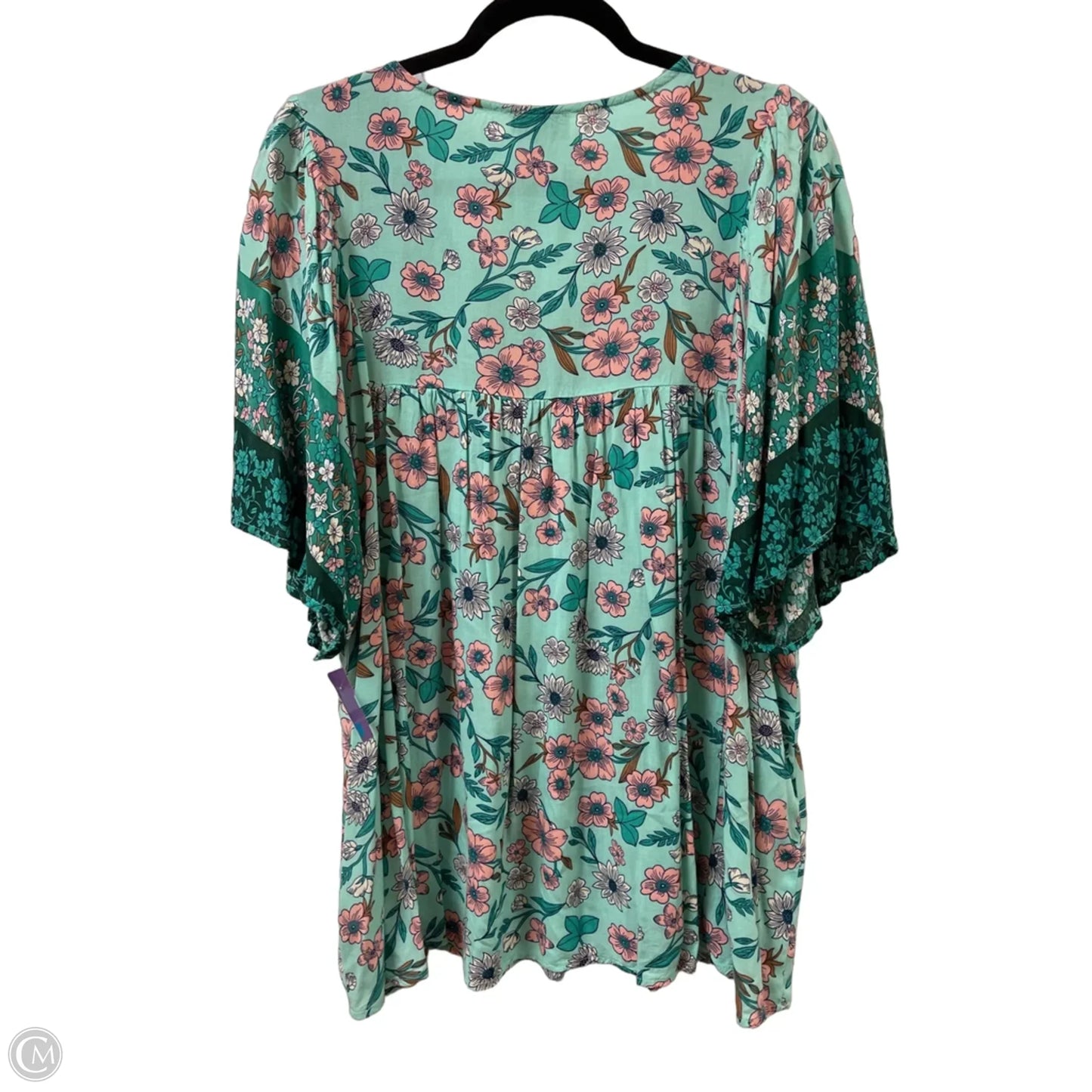 Top Short Sleeve By Gigio In Floral Print, Size: 2x
