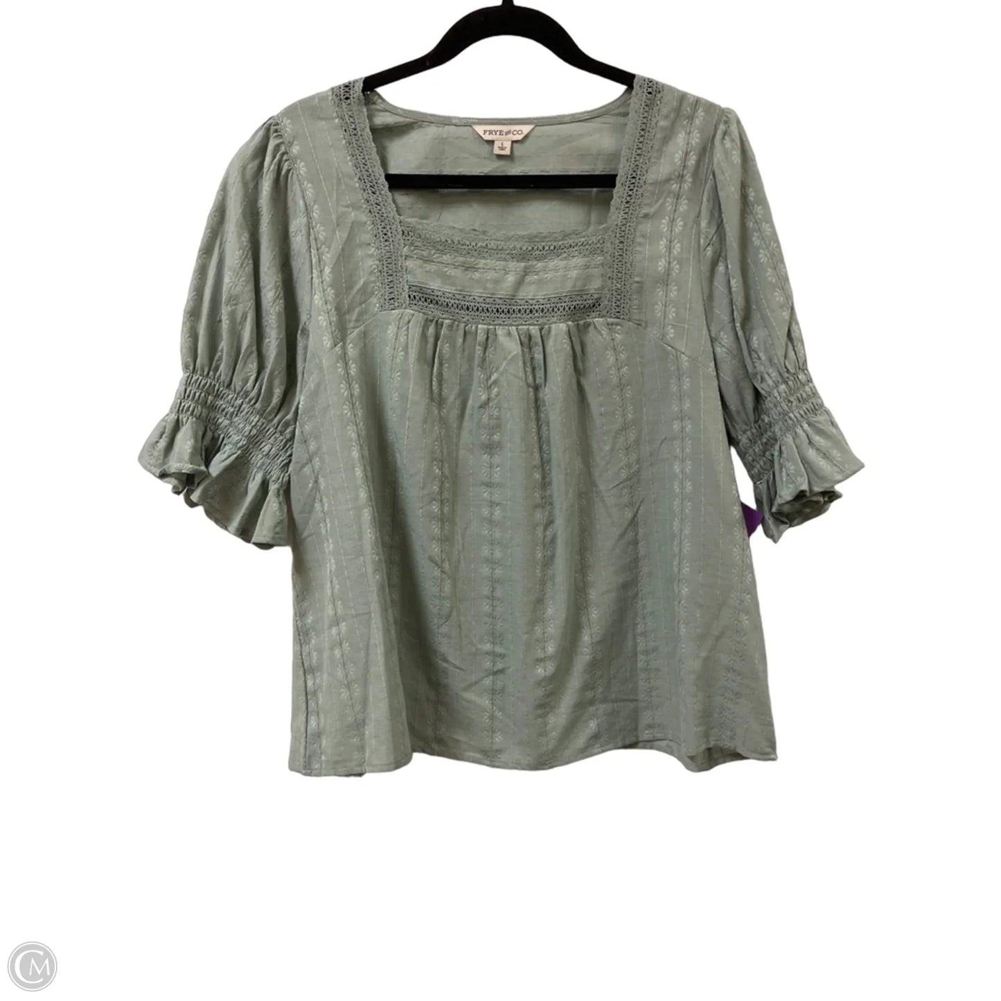 Top Short Sleeve By Frye And Co In Green, Size: L
