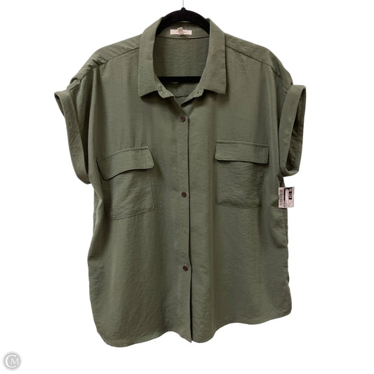 Blouse Short Sleeve By Maurices In Green, Size: Xl