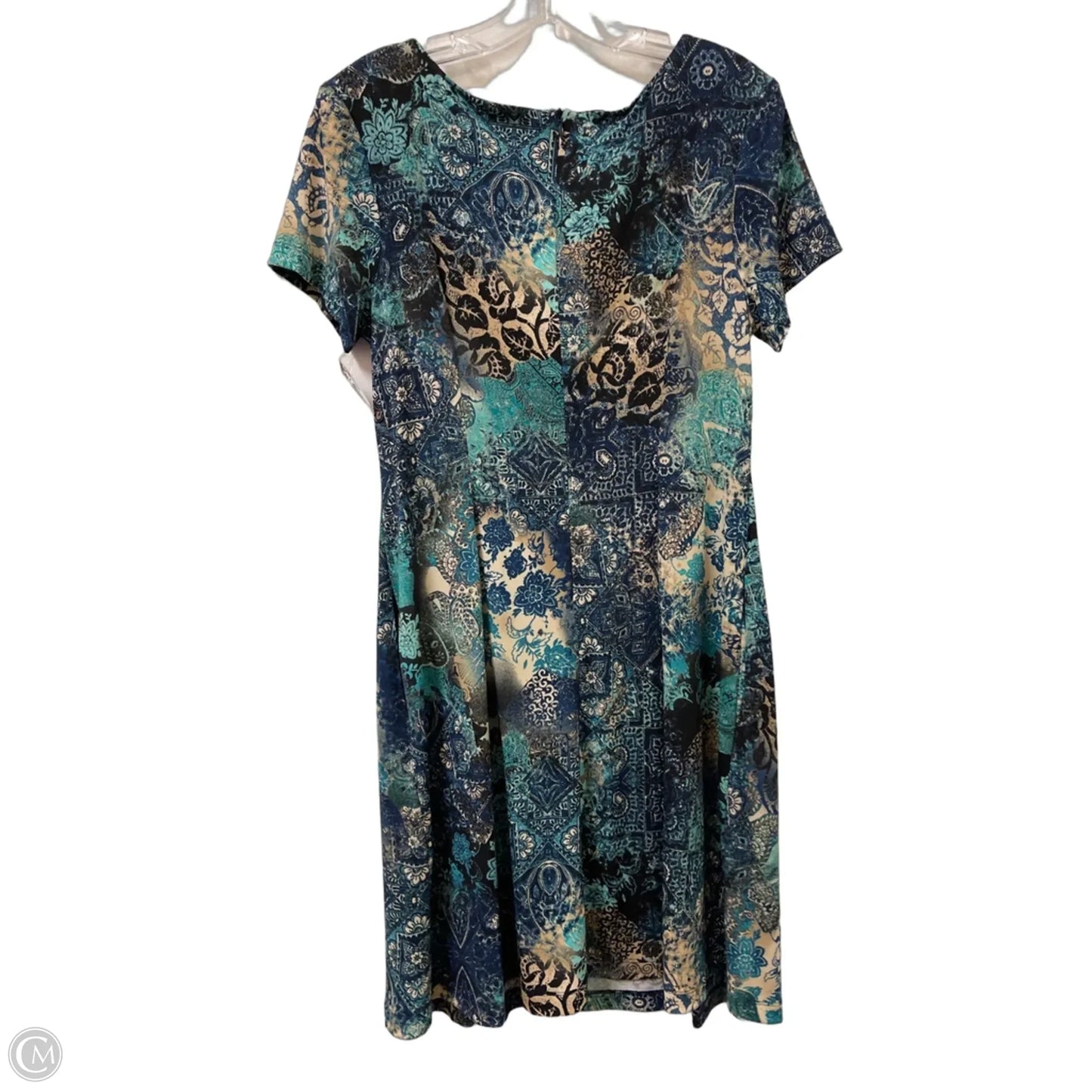 Dress Casual Midi By Connected Apparel In Blue & Green, Size: M