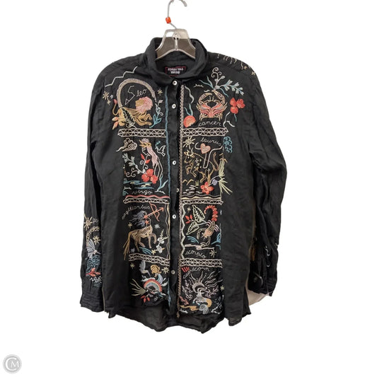 Blouse Designer By Johnny Was In Black, Size: M