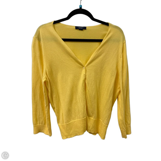 Sweater Cardigan By Chaps In Yellow, Size: Xl