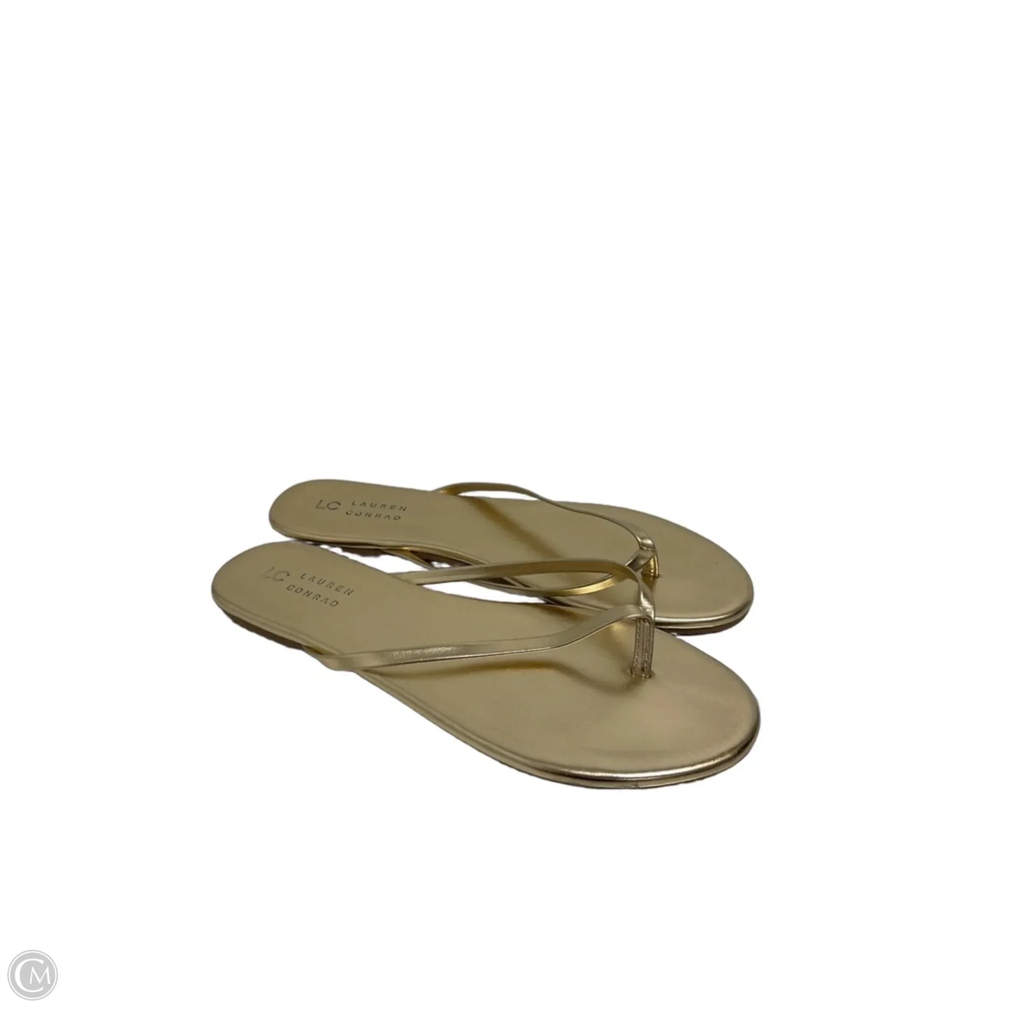 Sandals Flip Flops By Lc Lauren Conrad In Gold, Size: 10
