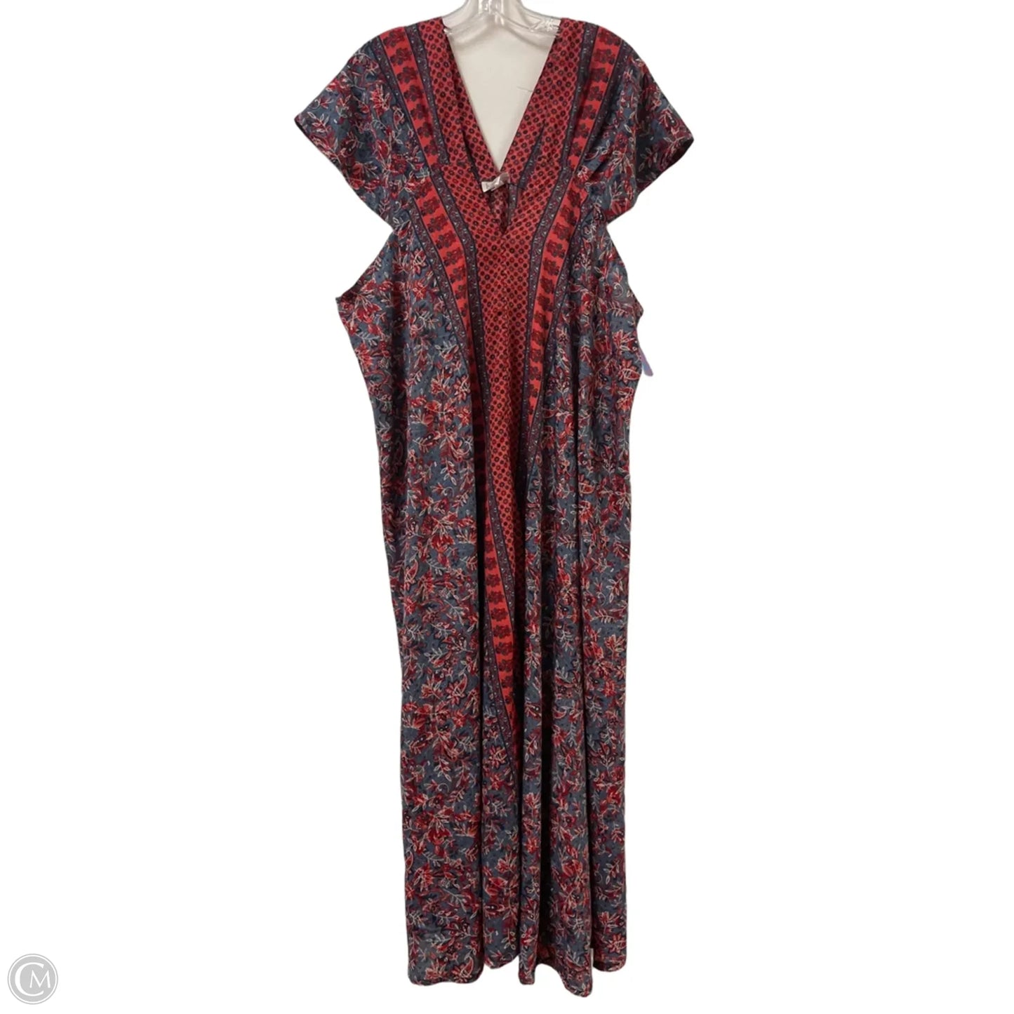 Dress Casual Maxi By Bohme In Blue & Red, Size: 3x