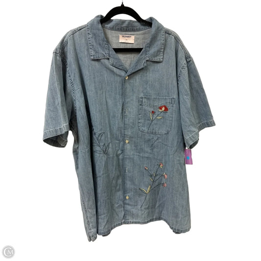 Blouse Short Sleeve By Old Navy In Blue, Size: 1x