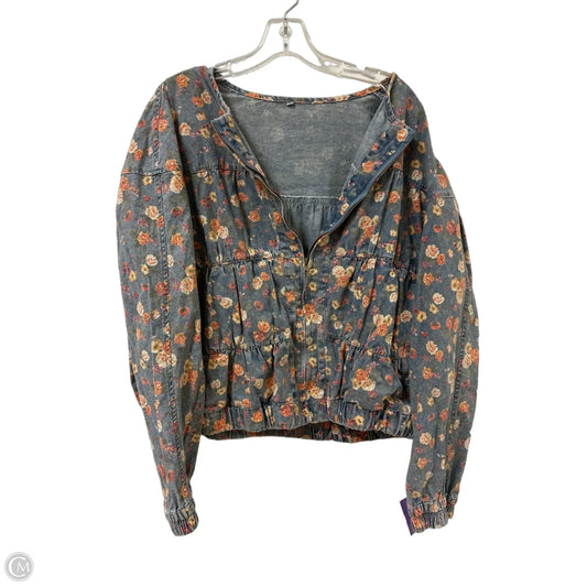 Jacket Denim By Clothes Mentor In Floral Print, Size: 2x
