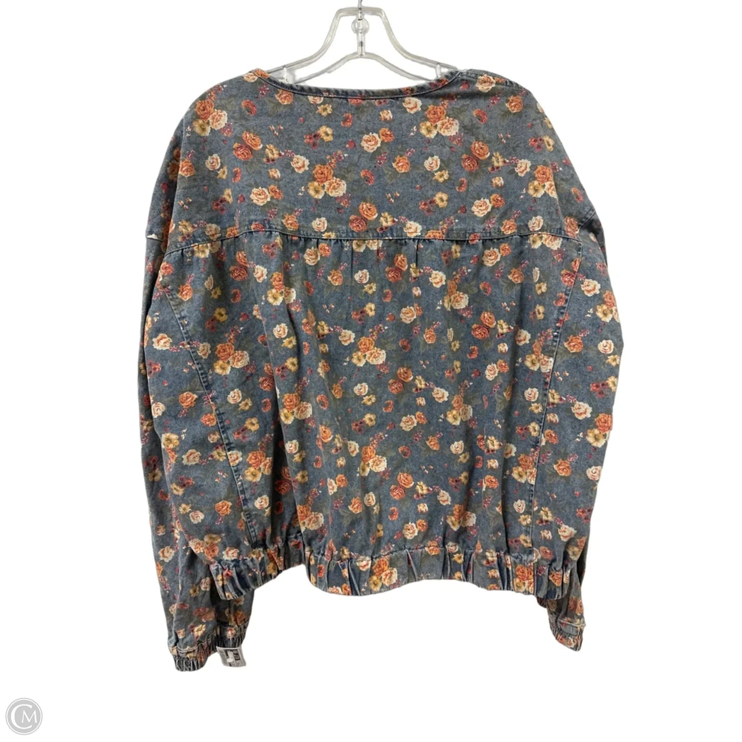 Jacket Denim By Clothes Mentor In Floral Print, Size: 2x
