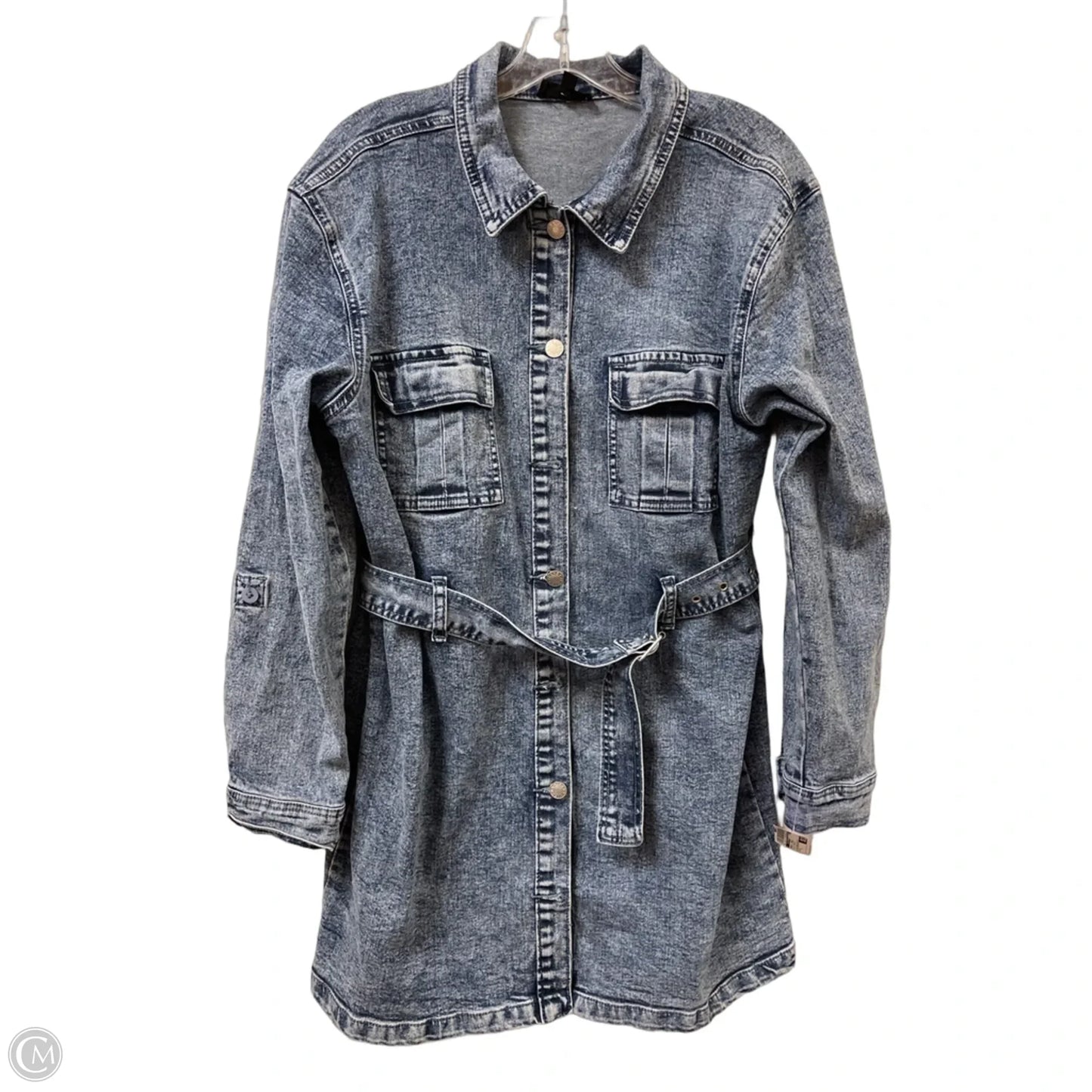 Dress Casual Midi By Clothes Mentor In Blue Denim, Size: L