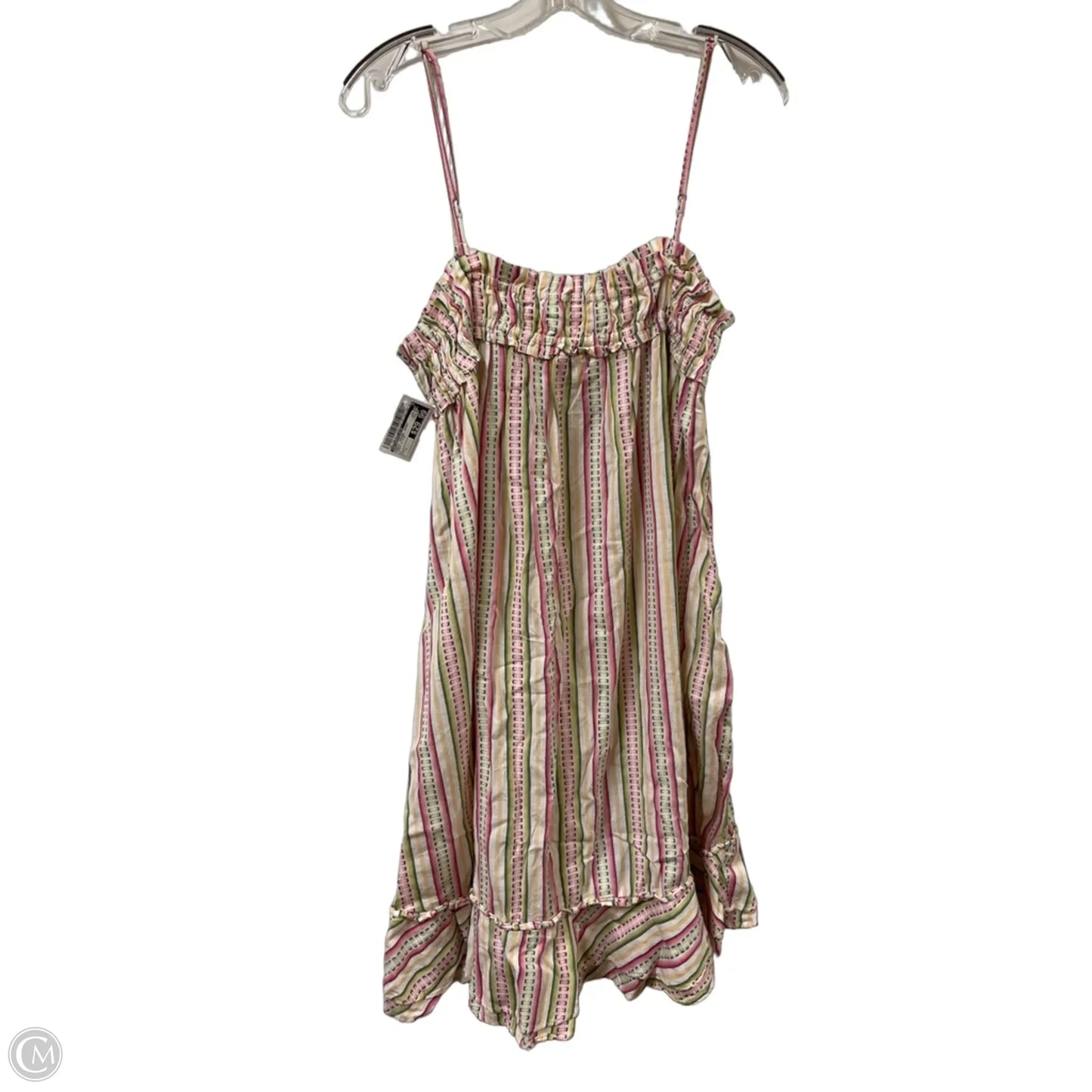 Dress Casual Short By Anthropologie In Green & Pink, Size: L