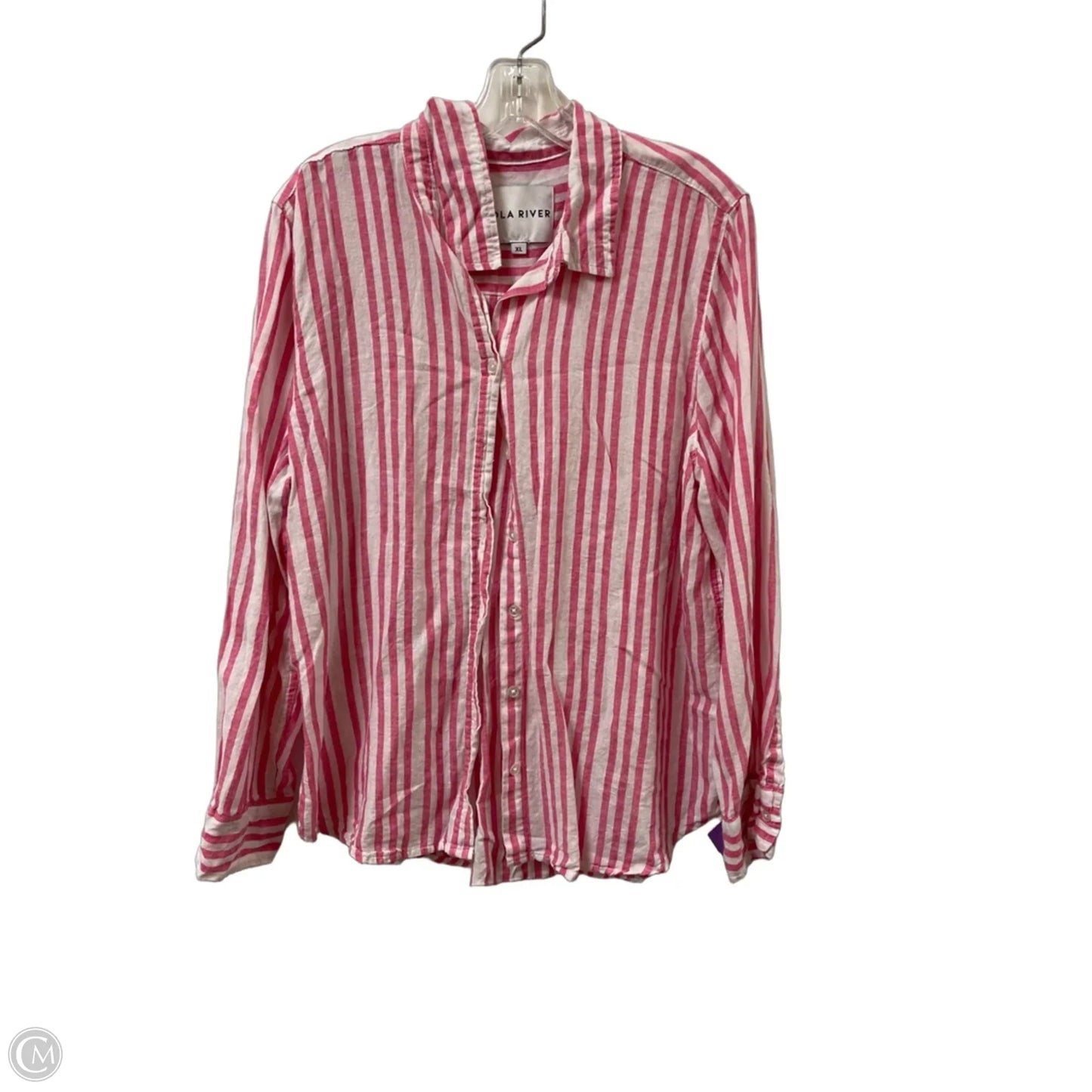 Blouse Long Sleeve By Lola River In Pink, Size: Xl
