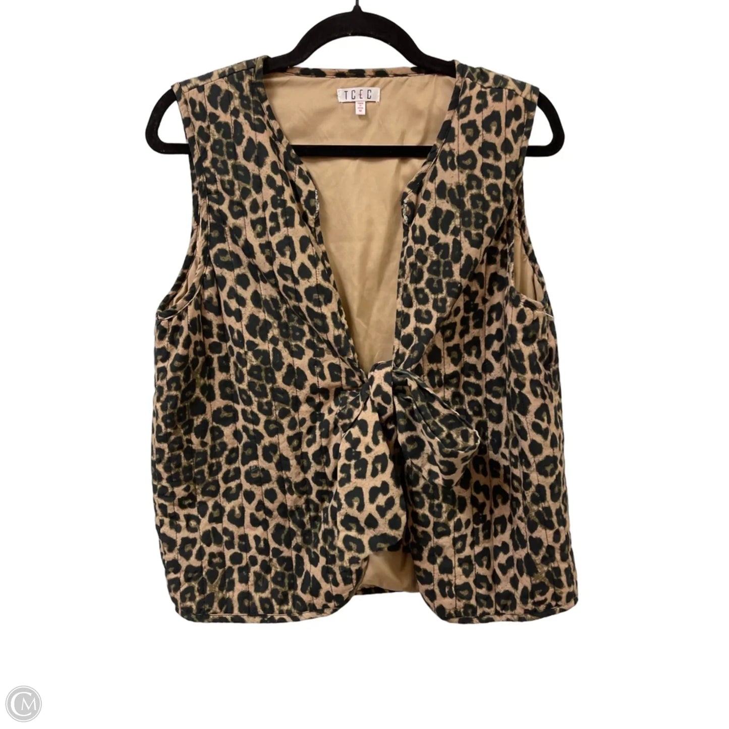 Vest Puffer & Quilted By Tcec In Animal Print, Size: M
