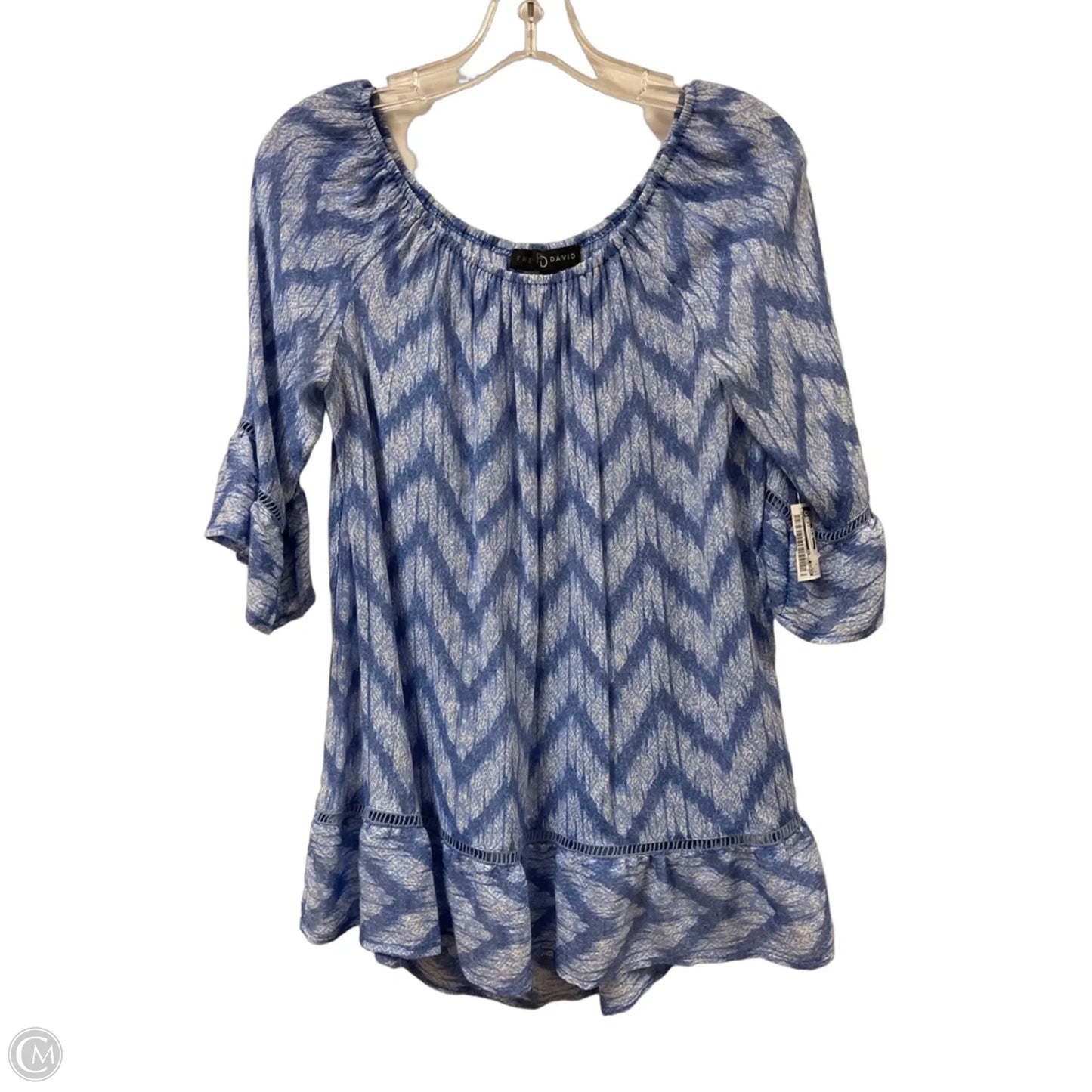 Top Long Sleeve By Fred David In Blue, Size: S