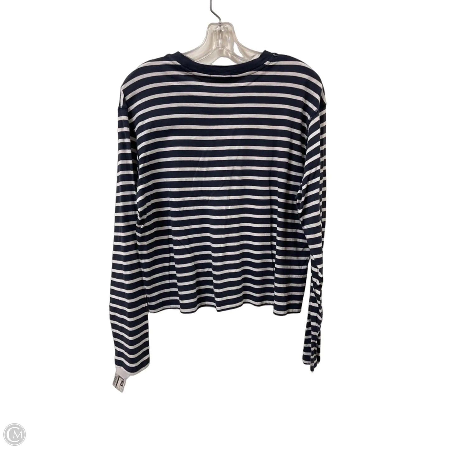 Top Long Sleeve By Atm In Navy, Size: L